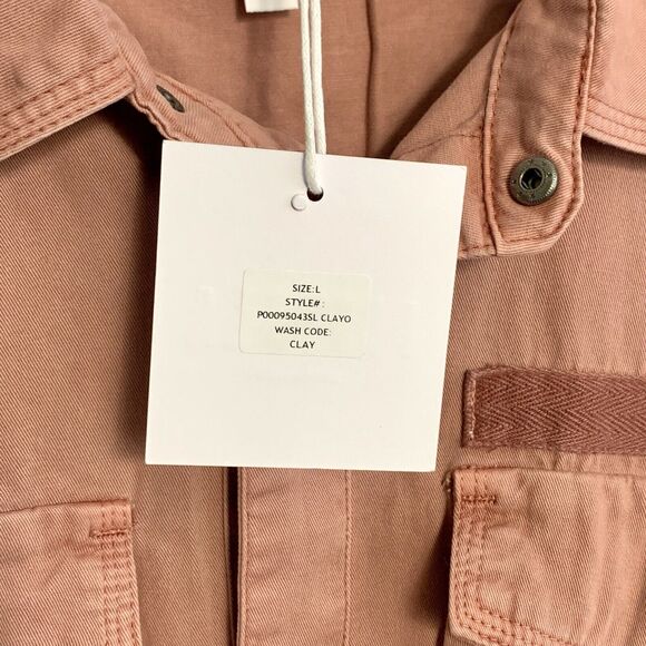 Pistola Briana Clay Pink Utility Jacket Shirt Jacket Size Large NWT - Picture 5 of 7